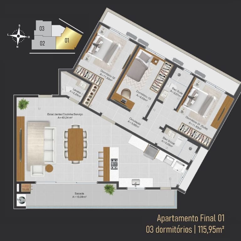 Apartamento, 3 quartos, 115 m² - Foto 13